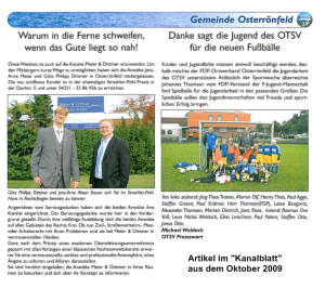 Artikel im
                  Kanalblatt aus dem Oktober 2009